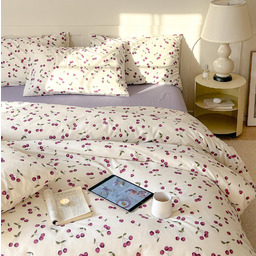VM VOUGEMARKET Dziewczęce wiśnie nadruki zestaw pościeli królowa