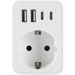 Rozgałęźnik elektryczny z 4xUSB i gniazdem 230V Schuko