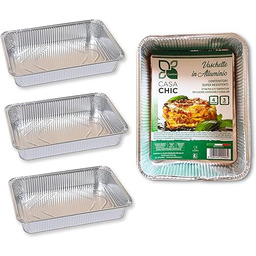CasaChic Prostokątny aluminiowy pojemnik bez pokrywki, 4 porcje,