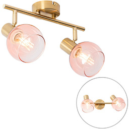 Inteligentny reflektor złoty z różowym szkłem, w tym