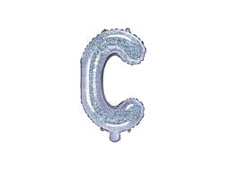 Balon foliowy litera "C" holograficzna - 35 cm