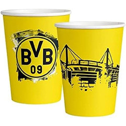 Amscan 9908526-66 kubki BVB, 8 sztuk, pojemność 250