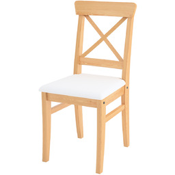 Pokrowiec na krzesło Ingolf z tapicerowanym siedziskiem, biały,