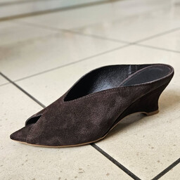 Klapki na koturnie - TYMOTEO GREAT1 CZEKOLADOWE