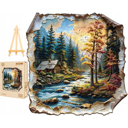 Puzzle Drewniane Duże 265 Elementów W Drewnianym Pudełku