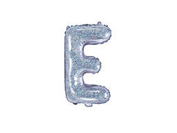 Balon foliowy litera "E" holograficzna - 35 cm