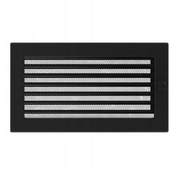 Kratka kominkowa wentylacyjna 17x30 czarna z żaluzją