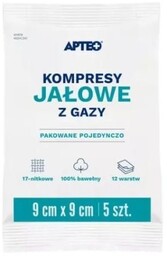 APTEO CARE Kompresy jałowe z gazy 9x9cm, 5