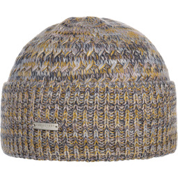 Czapka z Mankietem Damina Lurex by Seeberger, żółty,