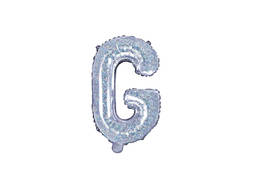 Balon foliowy litera "G" holograficzna - 35 cm