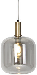 QAZQA Designerska lampa wisząca czarna i złota