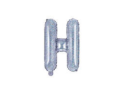 Balon foliowy litera "H" holograficzna - 35 cm