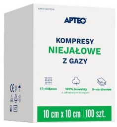 APTEO CARE Kompresy niejałowe z gazy 10 cm