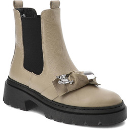 Karino Beżowe Botki Modne Obuwie Damskie