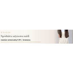 [r. S-M] Spódnica satynowa midi rozkloszowana kremowa