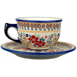 Filiżanka Duża 300ml ze Spodkiem Unikat Dplc Ceramika