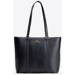Elegancka torebka shopperka ze skóry naturalnej czarno -