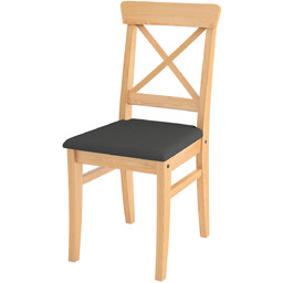 Pokrowiec na krzesło Ingolf z tapicerowanym siedziskiem, czarny,