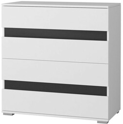 Komoda LUCCA- 4S Biały + Czarny