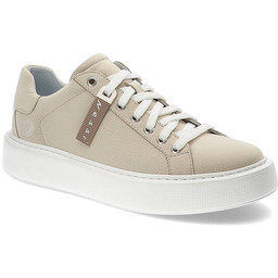 Nessi Beżowe Sneakersy Skórzane Półbuty Damskie