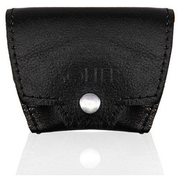 Skórzana bilonówka, portfel na monety czarny Solier SA10