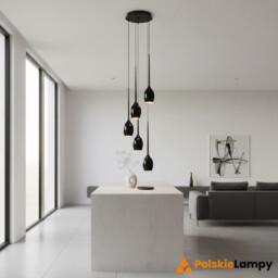 Lampa wisząca nowoczesna IZZA 5 czarna AZ0312 -