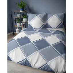 Pościel Bawełna 100% Flanela 220x200cm 3cz Detexpol Niebieska