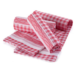 Decodoma Bawełniane żakardowe ściereczki kuchenne czerwone 50 x