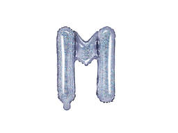 Balon foliowy litera "M" holograficzna - 35 cm