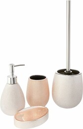 axentia 133273 zestaw łazienkowy z brokatem, różowe złoto/czarny,