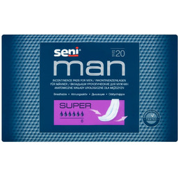 Seni, Man Super, anatomiczne wkładki urologiczne, 20 szt.