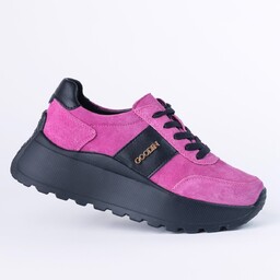 Sneakersy damskie skórzane GOODIN GD-124 skóra zamsz platforma