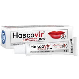 Hascovir LIPOŻEL, 50 mg/g, żel na opryszczkę, 3g