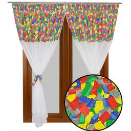 Firana dziecięca taras Klocki jak Lego 300x250