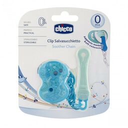 Chicco Łańcuszek do smoczka z klipsem Niebieski