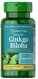 Puritan''s Pride Ginkgo Biloba Ekstrakt 120 mg, 100