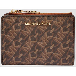 MICHAEL KORS Brązowy portfel z monogramem