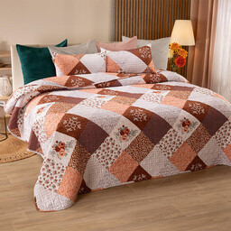 Decodoma Narzuta na łóżko VINTAGE ROSE brązowa