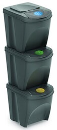 PROSPERPLAST Kosz na śmieci Sortibox IKWB25S3-405U (3x25l) Szary