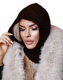 KOMINIARKA DAMSKA CZAPKA KAPTUR Dziana Wełna WOOLK