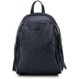 Damski plecak z ekoskóry połyskujący granatowy