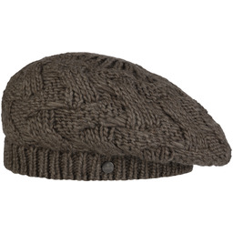Beret z Dzianiny Jesila by Lierys, szarobrązowy, One