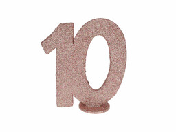 Dekoracja stołu liczba 10 różowe złoto - 1