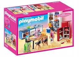 Playmobil Dollhouse 70206 Rodzinna kuchnia lodówka zlew kotek