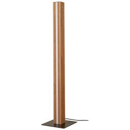 Lampa Podłogowe Lucande, Lieske, ściemnialny, drewniany, salon, drewno,