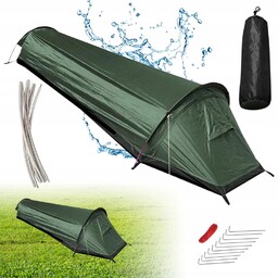 Ultralekki Wodoodporny Śpiwór Namiot Namiot Tunelowy 1OSÓB Olive