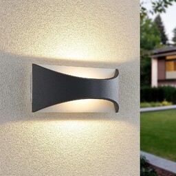 Lindby kinkiet LED Mathea, 30 cm, antracyt, aluminium,