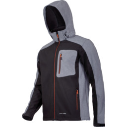Kurtka softshell z kapturem czarno-szaro-pomarańczowa "3XL" CE LAHTI