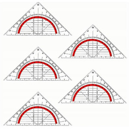 EKIERKI 15 CM GEOMETRYCZNY TRÓJKĄT KĄTOMIERZ LINIA SZKOLNA
