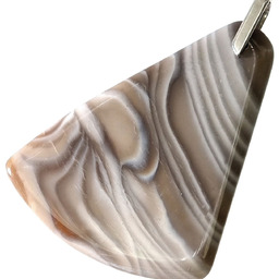 Krzemień Pasiasty Duży Wisiorek Srebro 925 Unikat